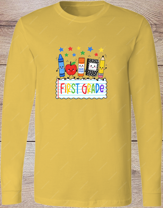 First Grade Bright Supplies - Long Sleeve