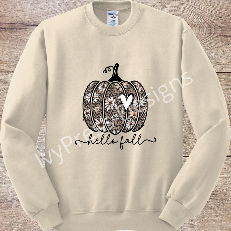 Hello Fall Floral Pumpkin
