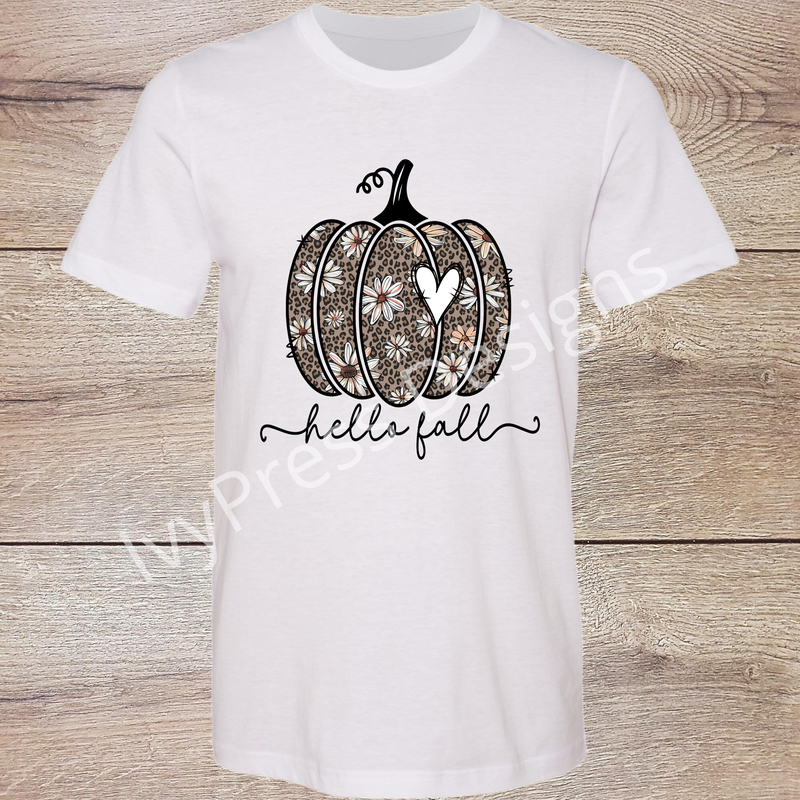 Hello Fall Floral Pumpkin
