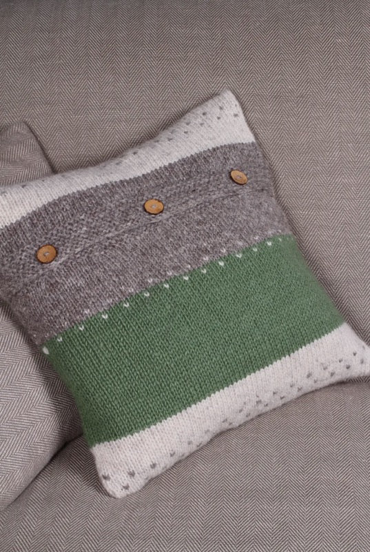 100% Wool Embroidered Highland Cow Pillow