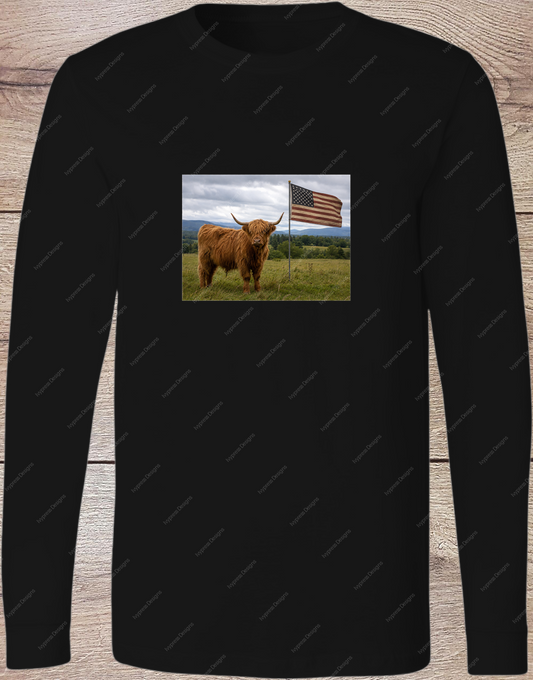 Vintage Highland and Flag - Long Sleeve