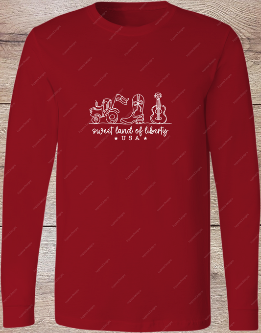 Sweet Land of Libery white - Long Sleeve