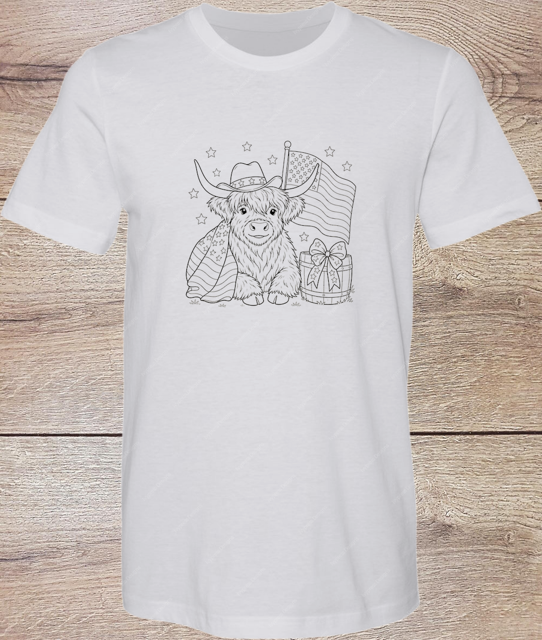 Patriotic Highland Coloring  - Short Sleeve Front