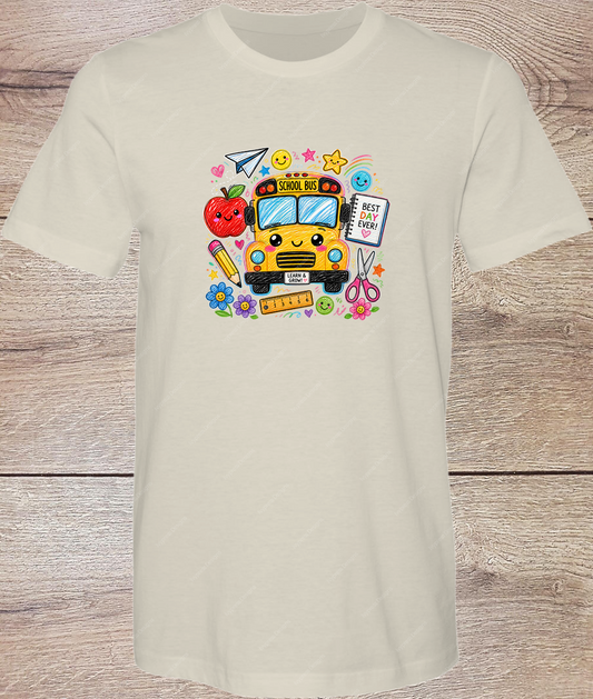 Cute School Bus - Short Sleeve Front
