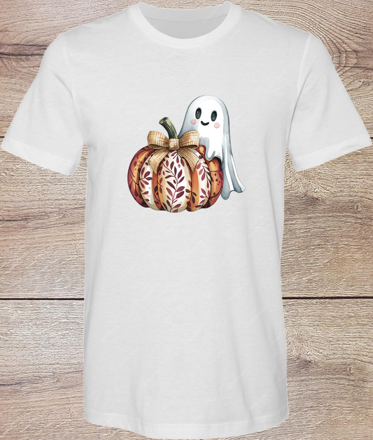 Cute Ghost and Fall Pumpkin - Short Sleeve