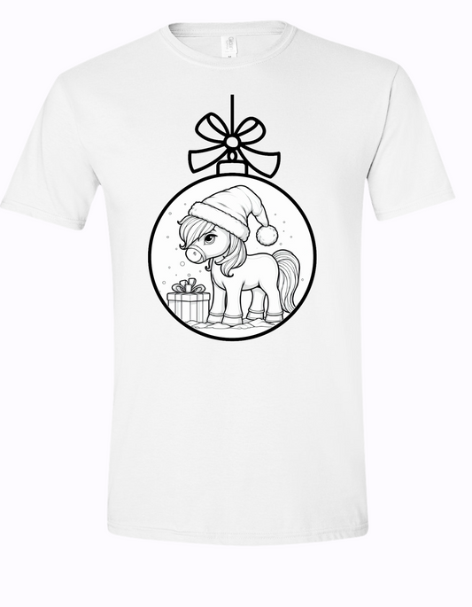 Ornament Horse Short Sleeve Youth Coloring Kit