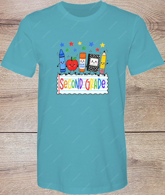 Second Grade Bright Supplies - Short Sleeve