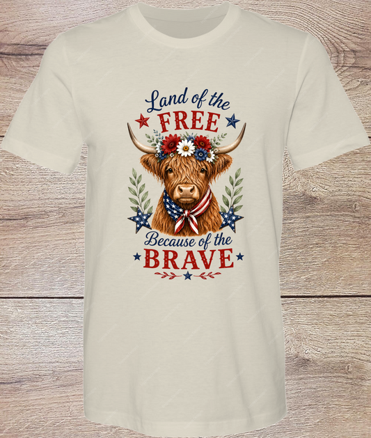 Land Of Free Cow - Short Sleeve Front