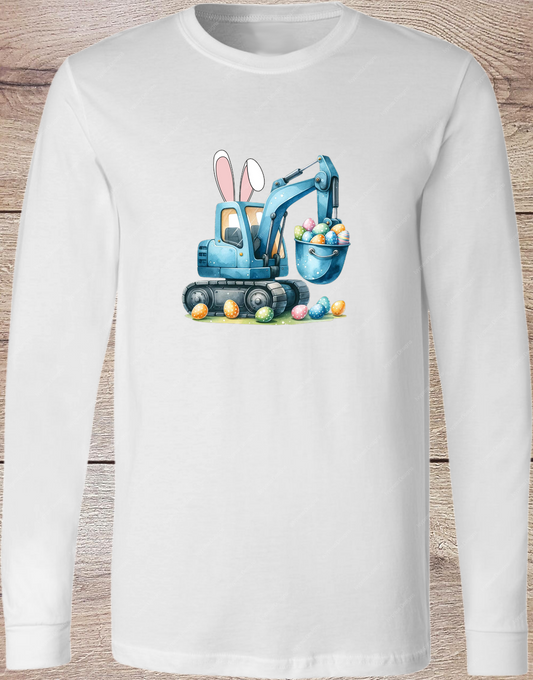 Blue Back Hoe with eggs - Long Sleeve