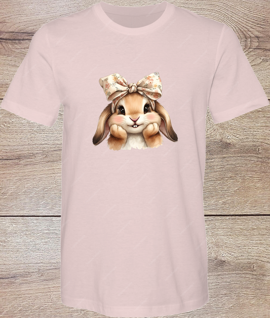Cute Easter Coquette Bunny  - Short Sleeve