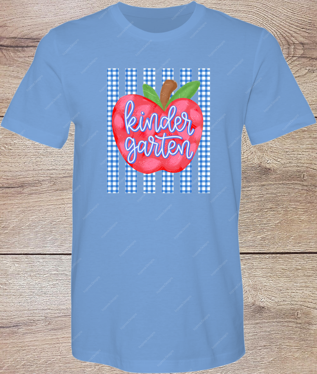 Kindergarten Gingham Apple - Short Sleeve Front