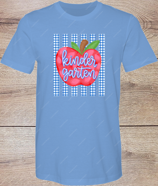Kindergarten Gingham Apple - Short Sleeve Front