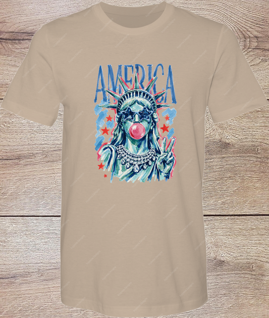 Bubblegum Lady Liberty - Short Sleeve Front