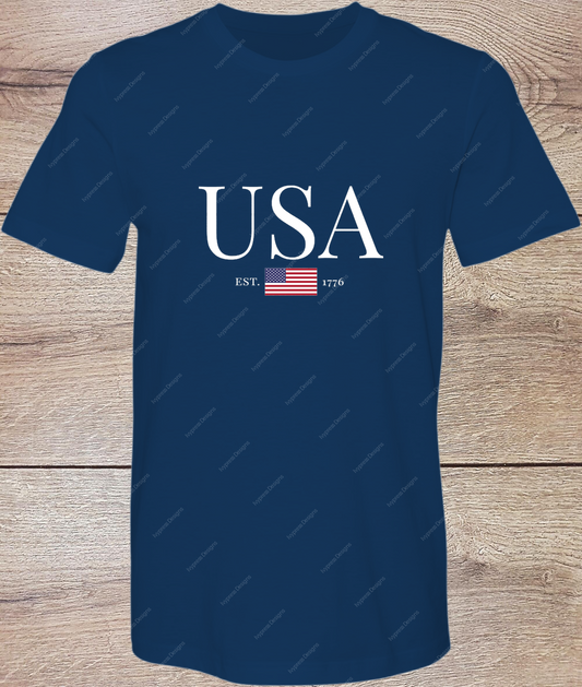 USA and Flag  - Short Sleeve