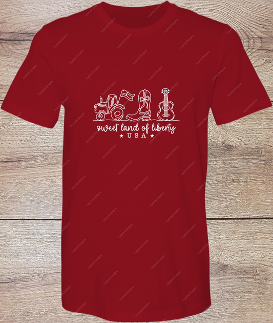 Sweet Land of Libery white - Short Sleeve