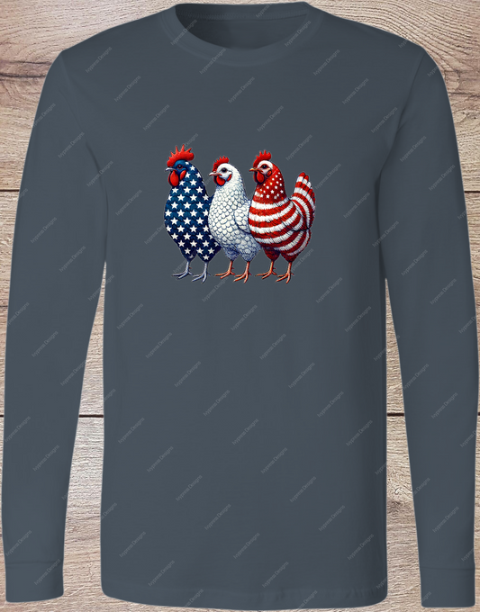 Patriotic Chickens - Long Sleeve