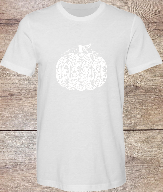 White Swirly Pumpkin - Short Sleeve