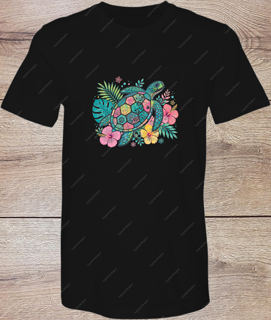 Bright Tropical Sea Turtle - Short Sleeve