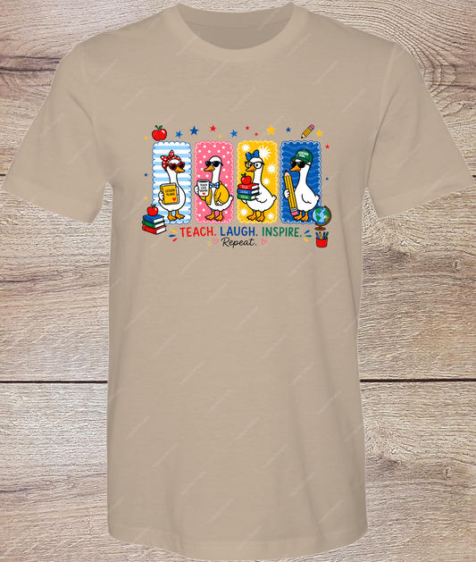 Teach, Laugh,. Inspire - Short Sleeve Front