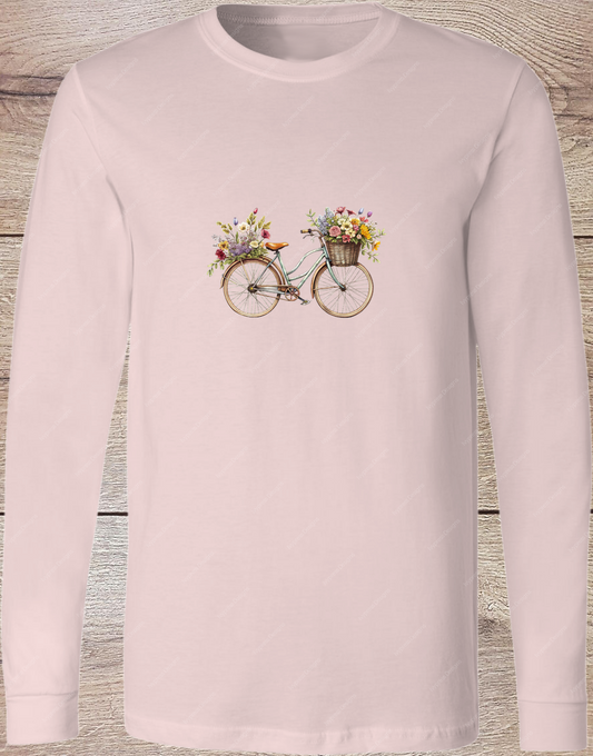Sweet flowers with Bike - Long Sleeve