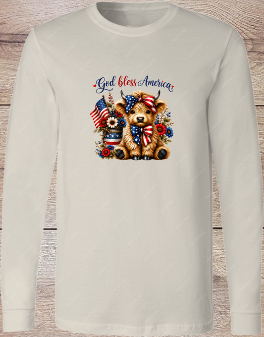 God Bless America Design - Long Sleeve Front