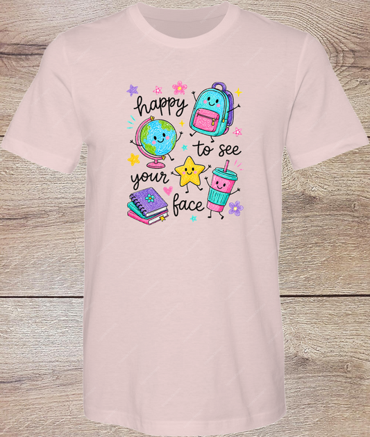 Cute Globe Happy to See YOUR Face - Short Sleeve Front