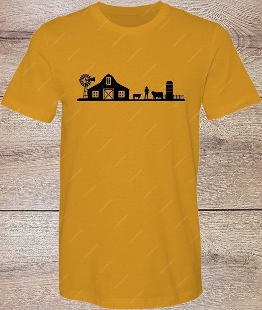 Farm Silhouette with Silo - Short Sleeve Front