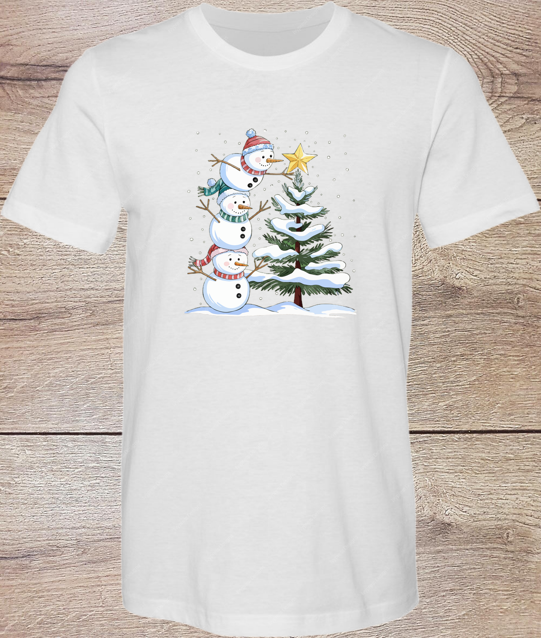 Snowman Tree Star - Short Sleeve