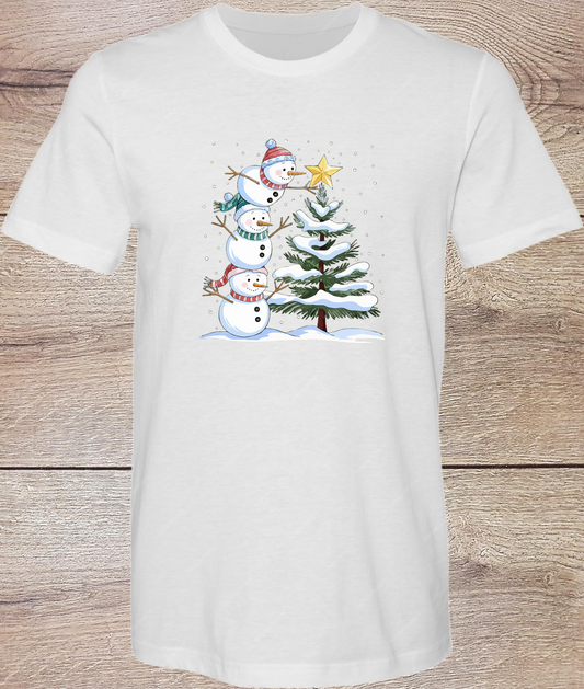 Snowman Tree Star - Short Sleeve