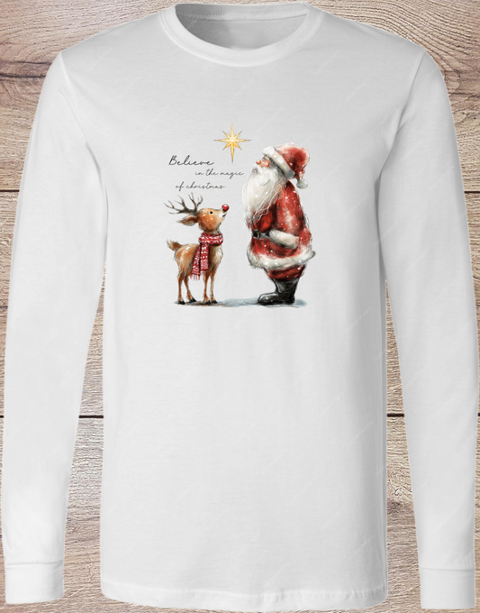 Believe Santa and Reindeer - Long Sleeve