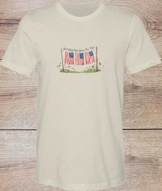 God Shed His Grace On Thee Patriotic - Short Sleeve Front