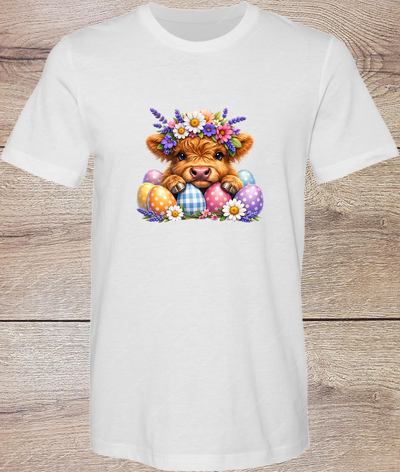 Bright Easter Highland Cow