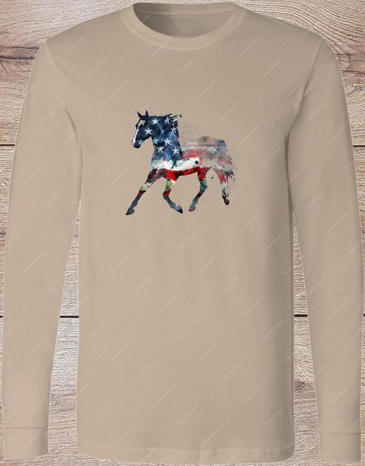 Patriotic Horse - Long Sleeve