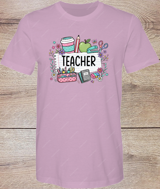 Teacher Floral - Short Sleeve Front