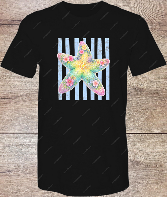 Tropical Starfish Stripe - Short Sleeve