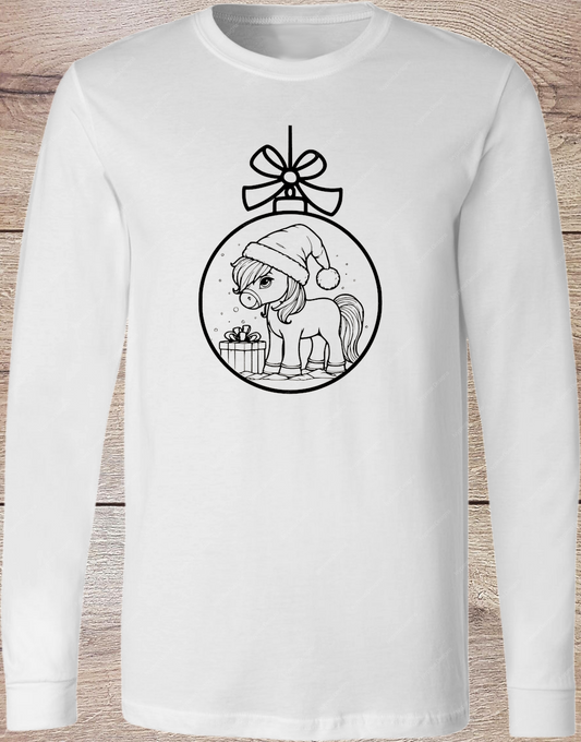 Ornament Horse Short Sleeve Youth Coloring Kit - Long Sleeve