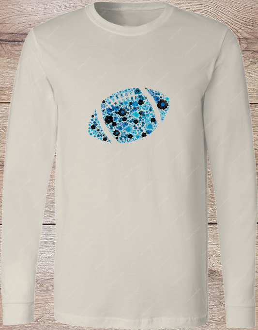 Blue Floral Football - Long Sleeve