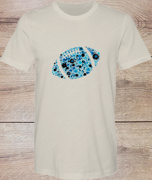 Blue Floral Football - Short Sleeve