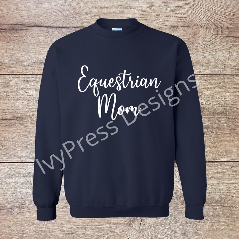 Equestrian Mom Script White