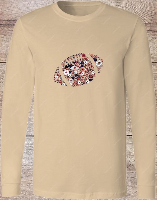 Floral Football Fall Dark - Long Sleeve