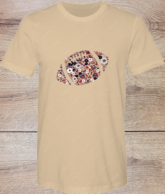 Floral Football Fall Dark - Short Sleeve