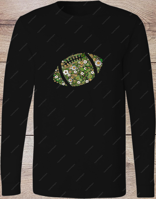 Green Floral Football - Long Sleeve