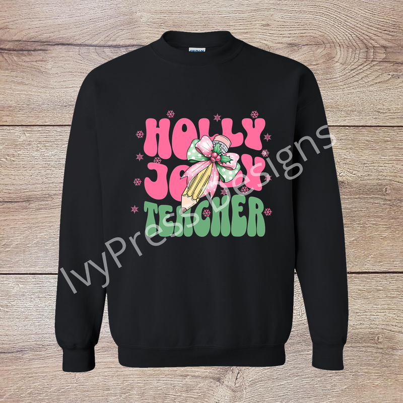 Holly Jolly Teacher Bow