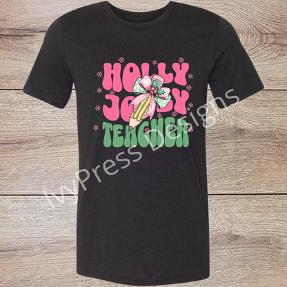 Holly Jolly Teacher Bow