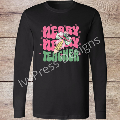 Merry Merry Teacher Pink