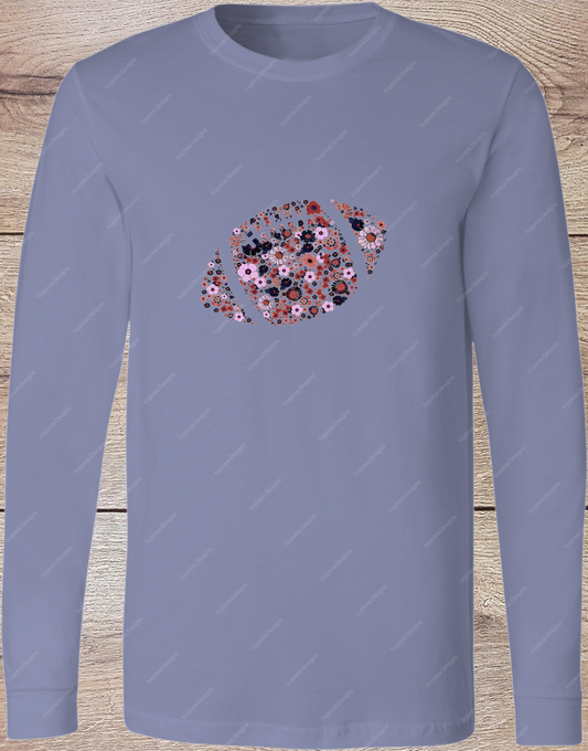 Purple Floral Football - Long Sleeve