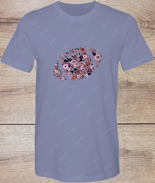 Purple Floral Football - Short Sleeve
