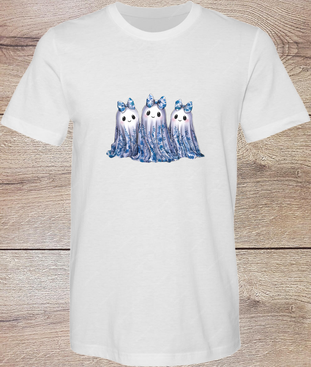 Blue Toile Ghosts - Short Sleeve