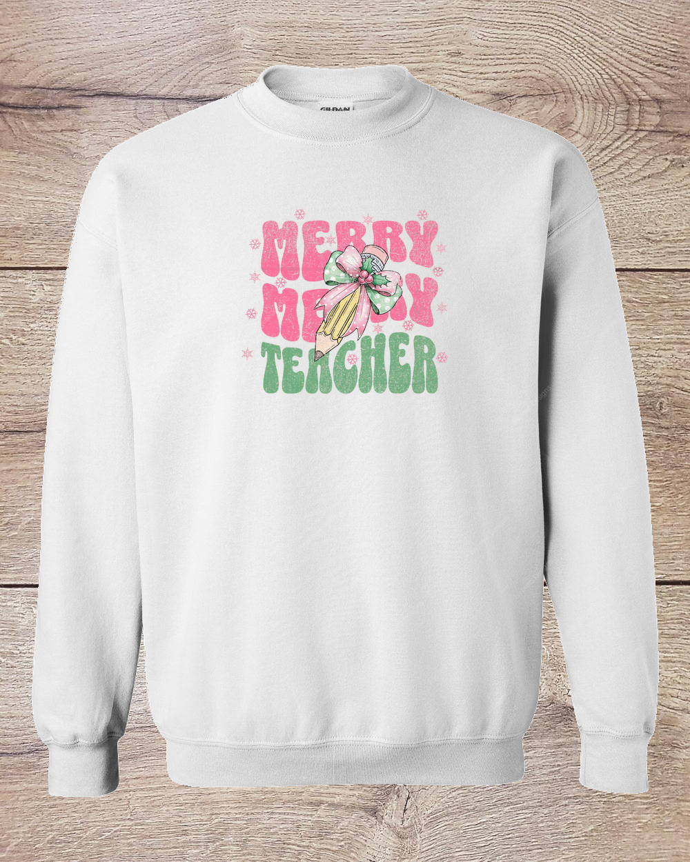 Merry Merry Teacher Pink - Sweatshirt