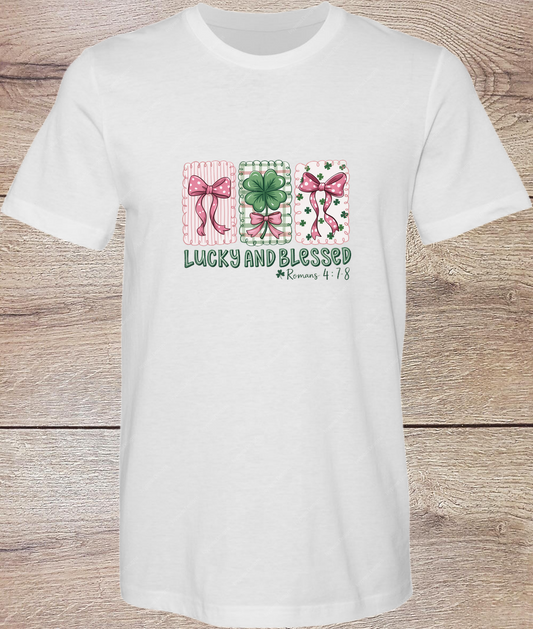Lucky And Blessed Retro St Patricks Day - Short Sleeve